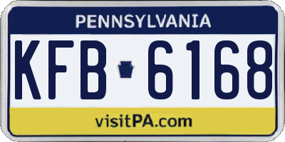 PA license plate KFB6168