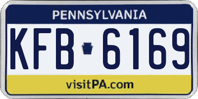 PA license plate KFB6169