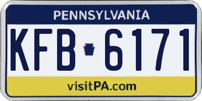 PA license plate KFB6171