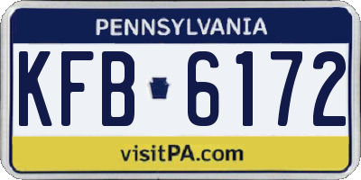 PA license plate KFB6172