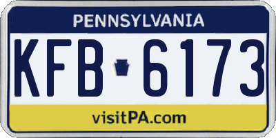 PA license plate KFB6173