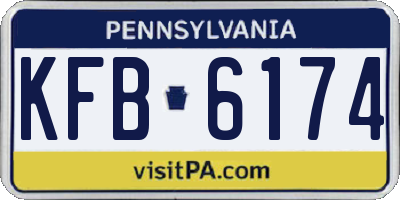 PA license plate KFB6174