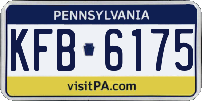 PA license plate KFB6175