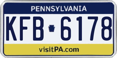 PA license plate KFB6178
