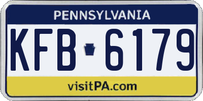 PA license plate KFB6179