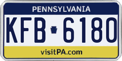 PA license plate KFB6180