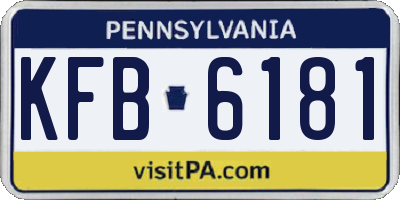 PA license plate KFB6181