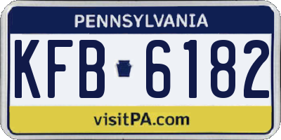 PA license plate KFB6182