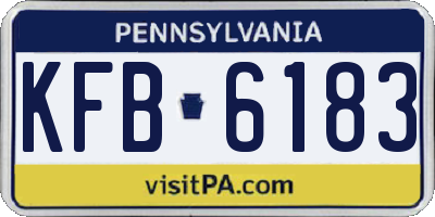 PA license plate KFB6183
