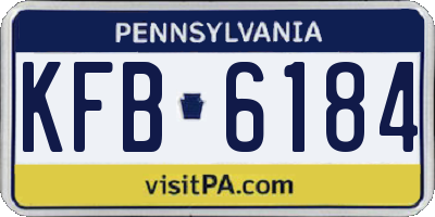 PA license plate KFB6184