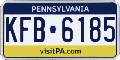 PA license plate KFB6185