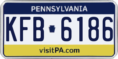 PA license plate KFB6186