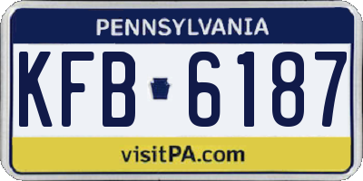 PA license plate KFB6187