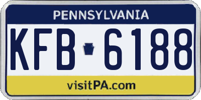 PA license plate KFB6188
