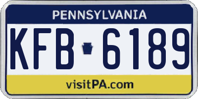 PA license plate KFB6189