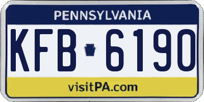 PA license plate KFB6190