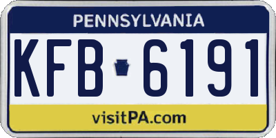 PA license plate KFB6191