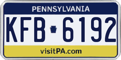 PA license plate KFB6192
