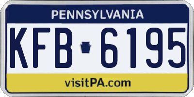 PA license plate KFB6195