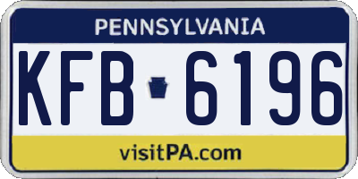 PA license plate KFB6196