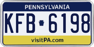PA license plate KFB6198