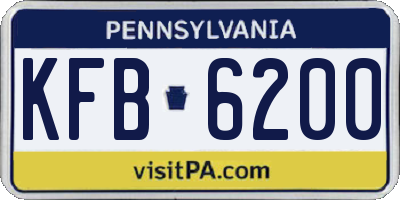 PA license plate KFB6200