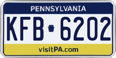 PA license plate KFB6202