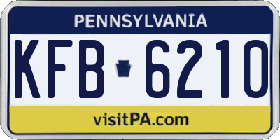 PA license plate KFB6210
