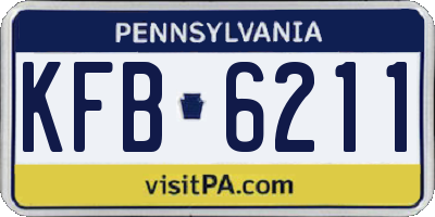 PA license plate KFB6211