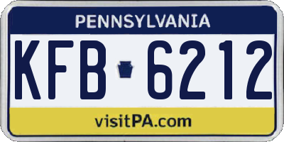 PA license plate KFB6212