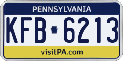 PA license plate KFB6213