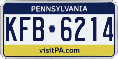 PA license plate KFB6214