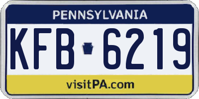 PA license plate KFB6219
