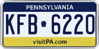 PA license plate KFB6220