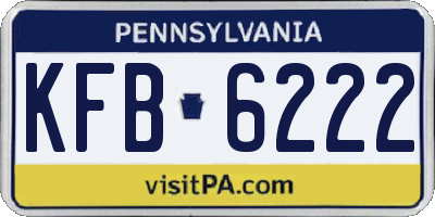 PA license plate KFB6222