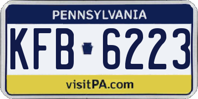 PA license plate KFB6223