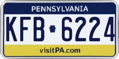 PA license plate KFB6224