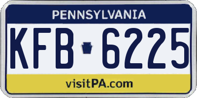 PA license plate KFB6225