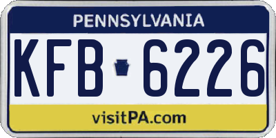 PA license plate KFB6226