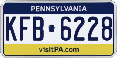 PA license plate KFB6228