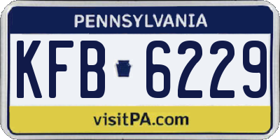 PA license plate KFB6229