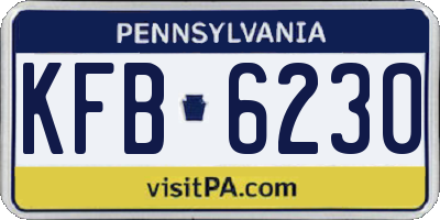 PA license plate KFB6230
