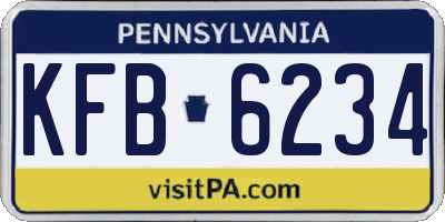 PA license plate KFB6234