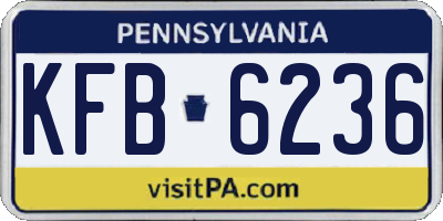 PA license plate KFB6236