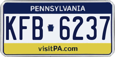 PA license plate KFB6237