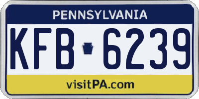 PA license plate KFB6239