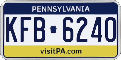 PA license plate KFB6240