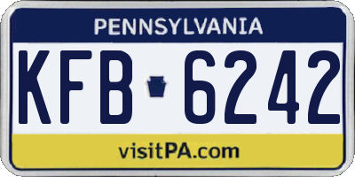 PA license plate KFB6242