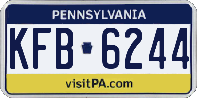 PA license plate KFB6244