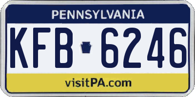 PA license plate KFB6246
